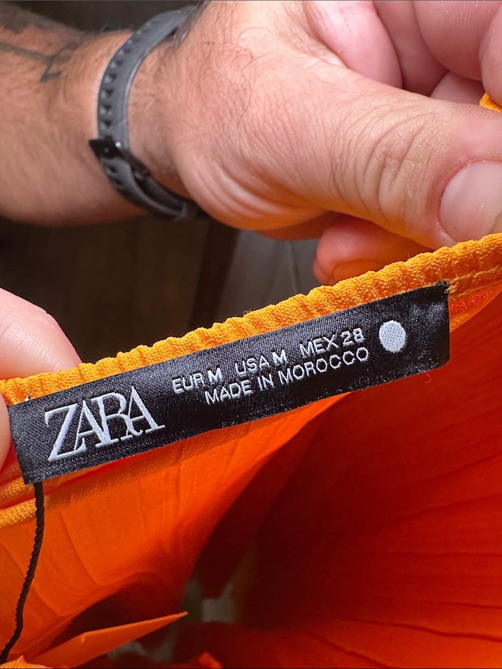 Zara Orange Pleated Halter Maxi Dress Medium - Picture 7 of 14